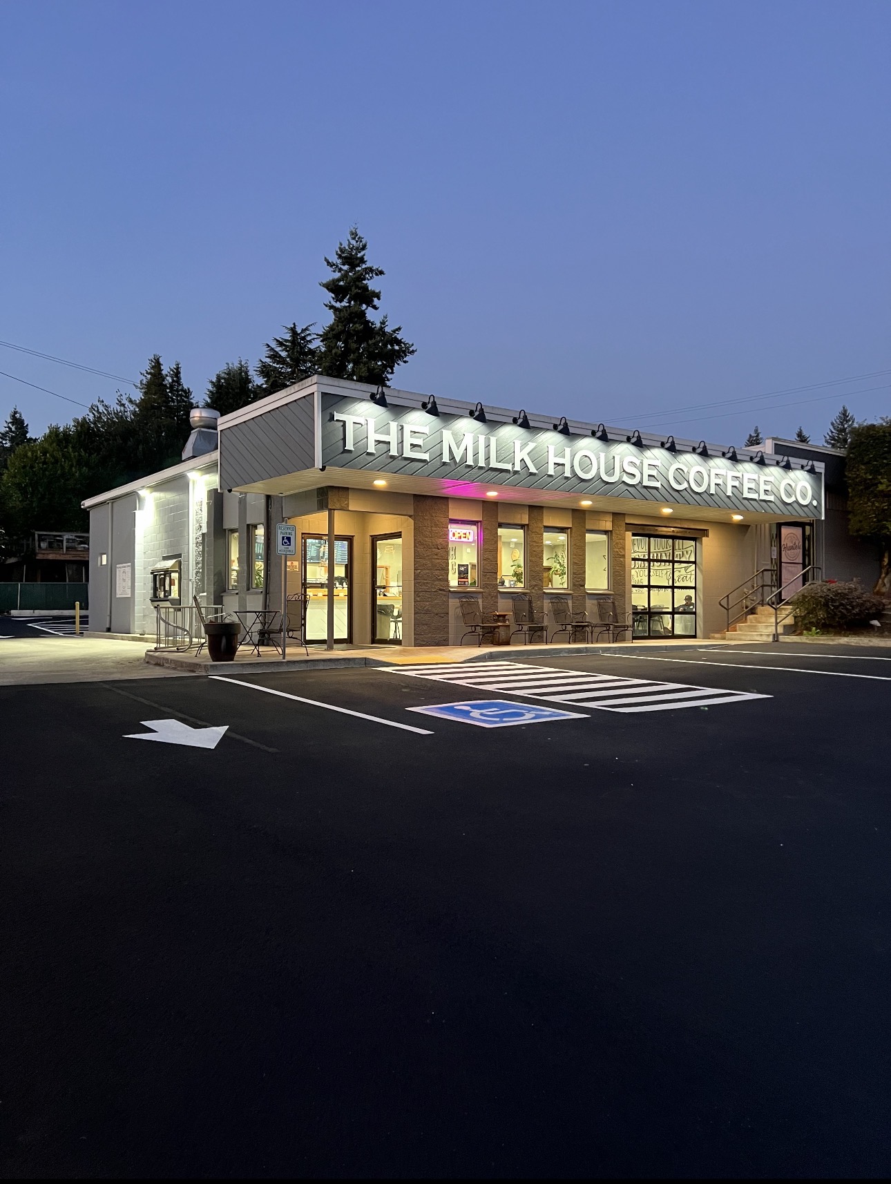 The Milk House Coffee Co. storefront exterior in Everett, WA